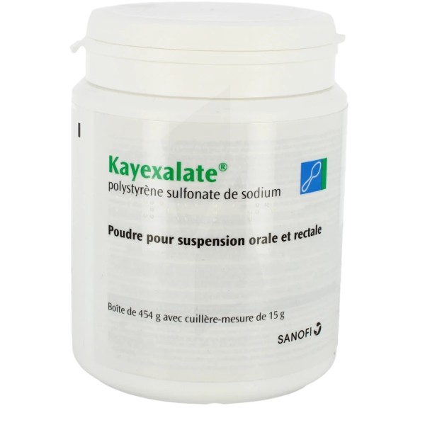 Thuốc bột điều trị tăng kali trong máu do suy thận Kayexalate (454g)