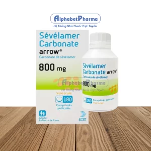 Thuốc kiểm soát Phospho ở bệnh nhân chạy thận Sevelamer Carbonate 800mg Arrow (180 viên/chai)