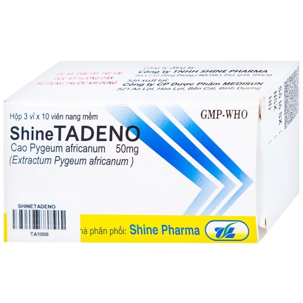 Thuốc điều trị rối loạn đường tiểu ShineTadeno 50mg (3 vỉ x 10 viên/hộp)