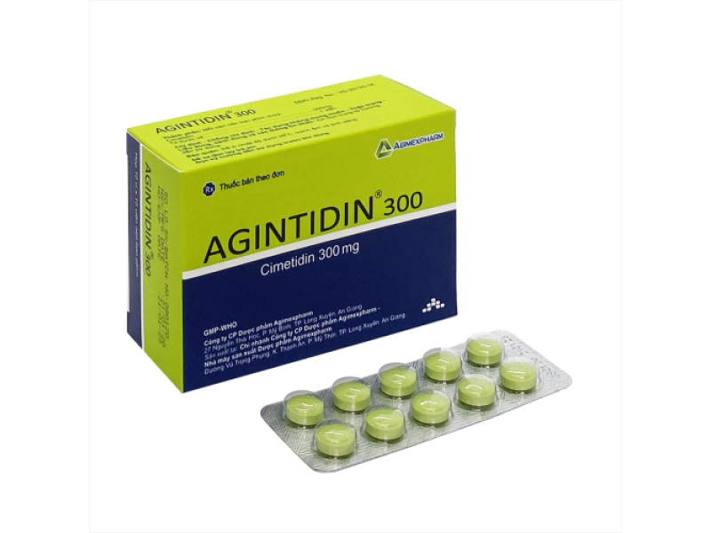 Thuốc trị loét dạ dày, tá tràng Agintidin 300mg (10 vỉ x 10 viên/hộp)