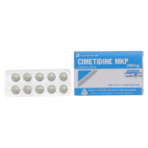 Thuốc trị loét dạ dày, tá tràng Cimetidine MKP 300mg (10 vỉ x 10 viên/hộp)
