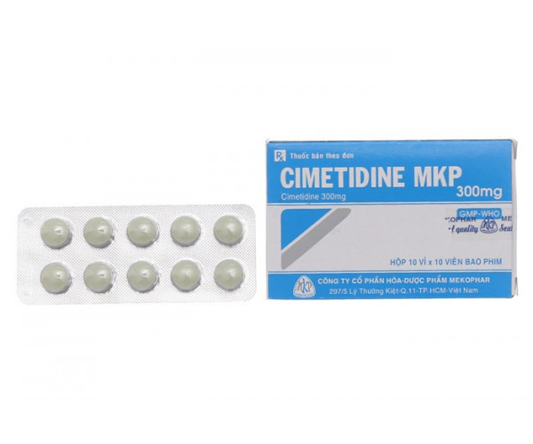 Thuốc trị loét dạ dày, tá tràng Cimetidine MKP 300mg (10 vỉ x 10 viên/hộp)