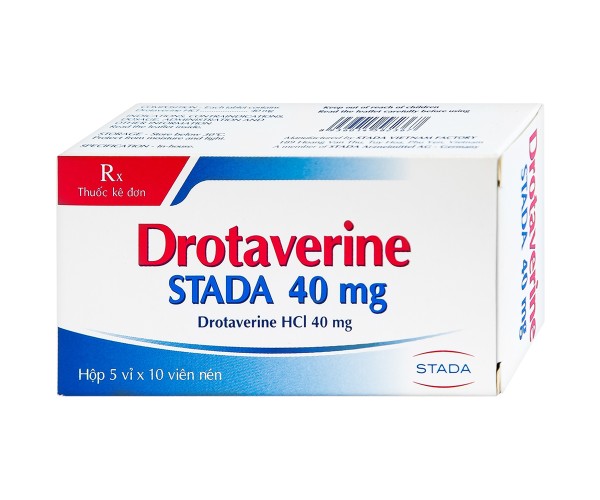 Thuốc chống co thắt cơ trơn Drotaverine Stada 40mg (5 vỉ x 10 viên/hộp)