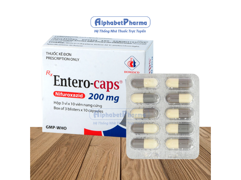 Thuốc điều trị tiêu chảy cấp tính do nhiễm khuẩn Entero-Caps 200mg DMC (30 viên/hộp)