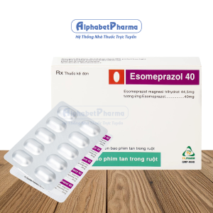 Thuốc trị loét dạ dày, tá tràng Esomeprazol 40mg Tv.Pharm (10 vỉ x 10 viên/hộp)