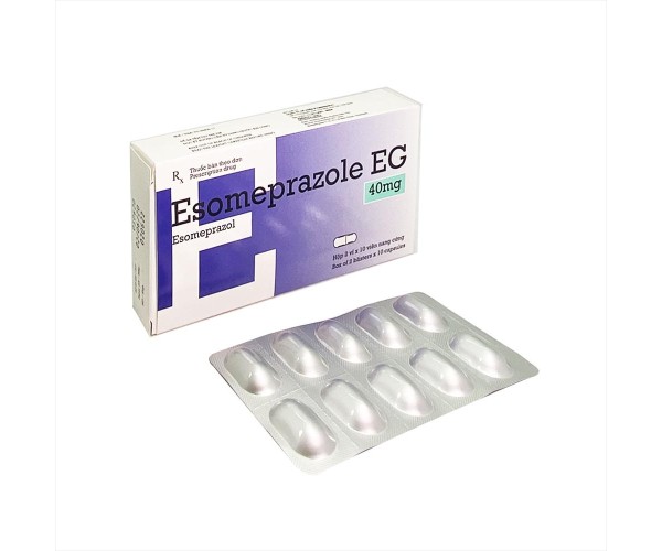 Thuốc điều trị loét dạ dày, trào ngược dạ dày, thực quản Esomeprazole EG 40mg (2 vỉ x 10 viên/hộp)