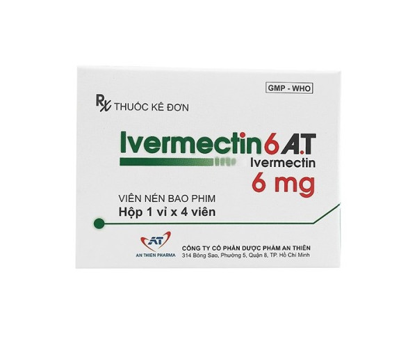Thuốc trị ký sinh trùng Ivermectin 6mg A.T (4 viên/hộp)