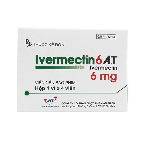 Thuốc trị ký sinh trùng Ivermectin 6mg A.T (4 viên/hộp)