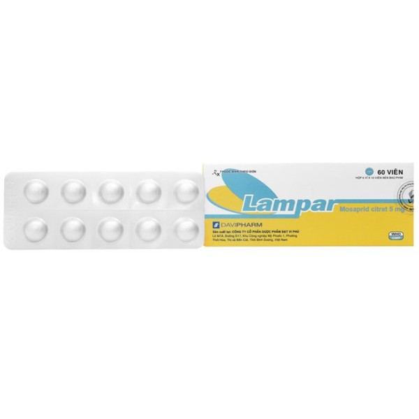 Thuốc trị trào ngược dạ dày, thực quản Lampar 5mg (6 vỉ x 10 viên/hộp)
