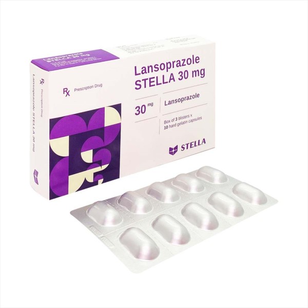 Thuốc điều trị loét dạ dày, tá tràng Lansoprazole Stella 30mg (3 vỉ x 10 viên/hộp)