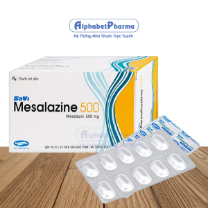 Thuốc điều trị viêm loét đại tràng Savi Mesalazine 500mg (10 vỉ x 10 viên/hộp)