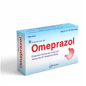 Thuốc điều trị viêm loét dạ dày tá tràng Omeprazol 20mg S.Pharm (3 vỉ x 10 viên/hộp)