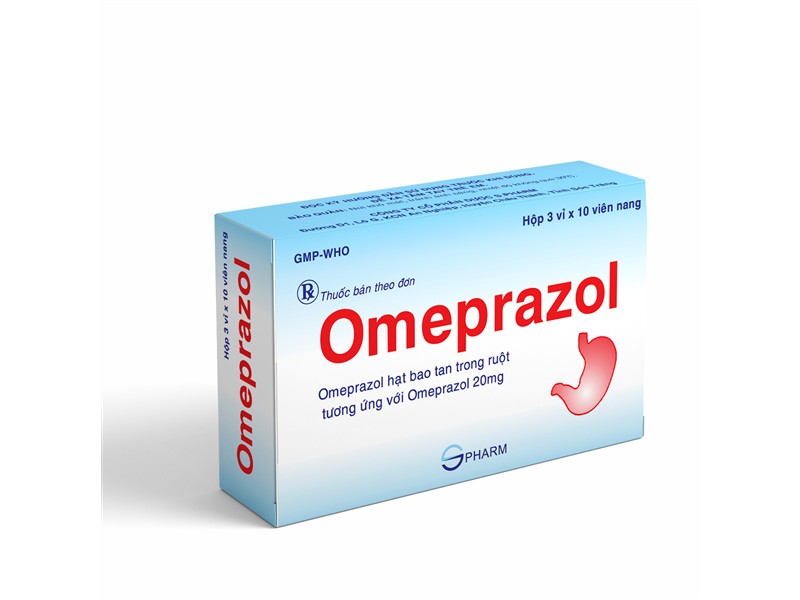 Thuốc điều trị viêm loét dạ dày tá tràng Omeprazol 20mg S.Pharm (3 vỉ x 10 viên/hộp)