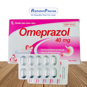 Thuốc điều trị viêm loét dạ dày tá tràng Omeprazol 40mg Tv.Pharm (3 vỉ x 10 viên/hộp)
