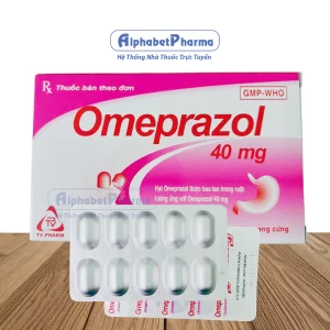 Thuốc điều trị viêm loét dạ dày tá tràng Omeprazol 40mg Tv.Pharm (3 vỉ x 10 viên/hộp)