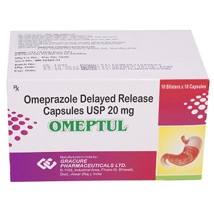Thuốc điều trị viêm loét dạ dày tá tràng Omeptul 20mg (10 vỉ x 10 viên/hộp)