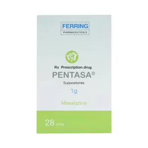 Viên đặt điều trị viêm loét đại tràng Pentasa 1g Suppositories (4 vỉ x 7 viên/hộp)