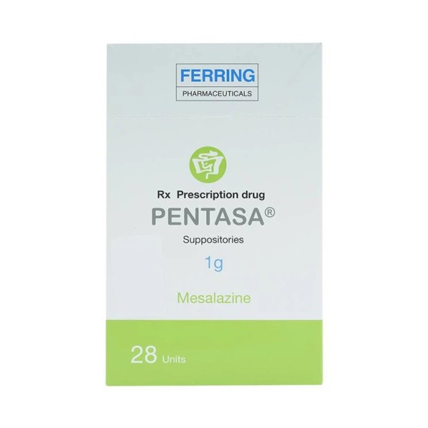 Viên đặt điều trị viêm loét đại tràng Pentasa 1g (4 vỉ x 7 viên/hộp)