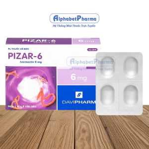 Thuốc trị ký sinh trùng Pizar 6mg (4 viên/hộp)