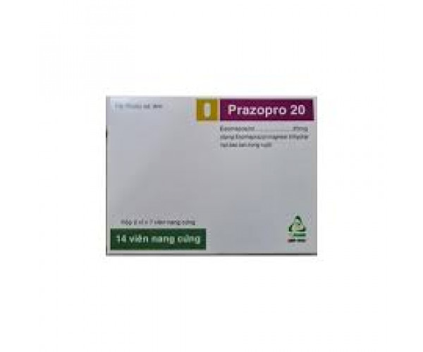 Thuốc điều trị loét dạ dày tá tràng Prazopro 20mg (2 vỉ x 7 viên/hộp)