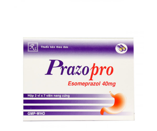 Thuốc điều trị loét dạ dày tá tràng Prazopro 40mg (2 vỉ x 7 viên/hộp)