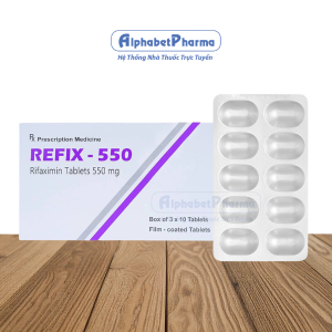 Thuốc điều trị chứng ruột kích thích với tiêu chảy Refix - 550 (3 vỉ x 10 viên/hộp)
