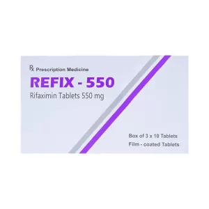 Thuốc điều trị chứng ruột kích thích với tiêu chảy Refix - 550 (3 vỉ x 10 viên/hộp)