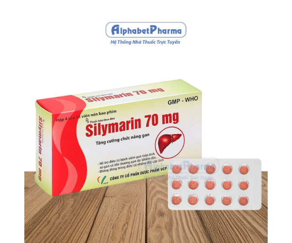 Thuốc điều trị bệnh gan Silymarin 70mg VCP (10 vỉ x 10 viên/hộp)