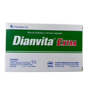 Thuốc giảm đau, hạ sốt Dianvita Extra (2 vỉ x 10 viên/hộp)