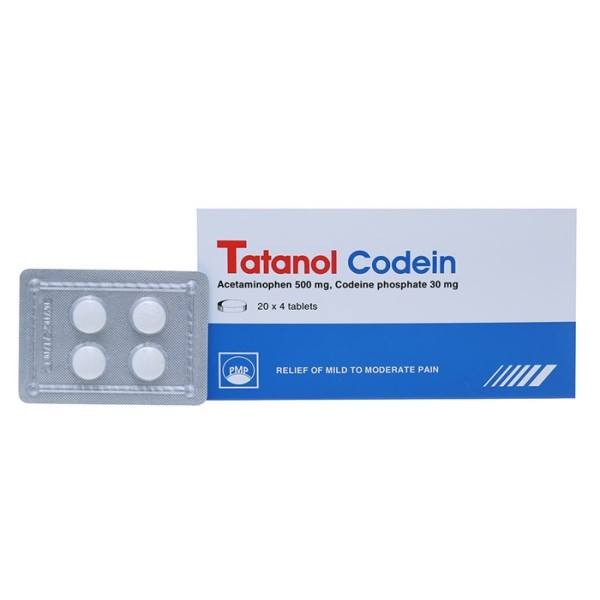 Thuốc giảm đau, hạ sốt Tatanol Codein (20 vỉ x 4 viên/hộp)