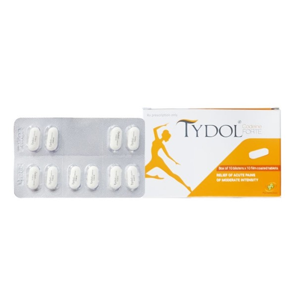 Thuốc giảm đau, hạ sốt Tydol Codeine Forte (10 vỉ x 10 viên/hộp)