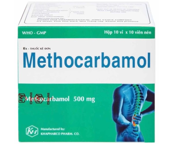  Thuốc giãn cơ Methocarbamol 500mg Khapharco (10 vỉ x10 viên/hộp)