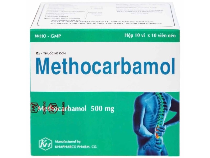  Thuốc giãn cơ Methocarbamol 500mg Khapharco (10 vỉ x10 viên/hộp)