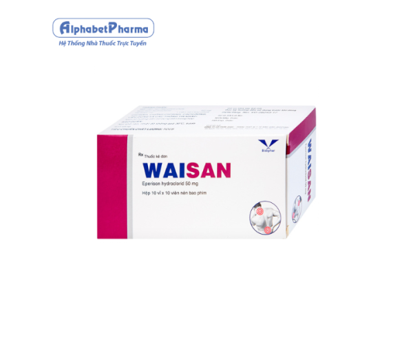 Thuốc giãn cơ Waisan 50mg (10 vỉ x 10 viên/hộp)