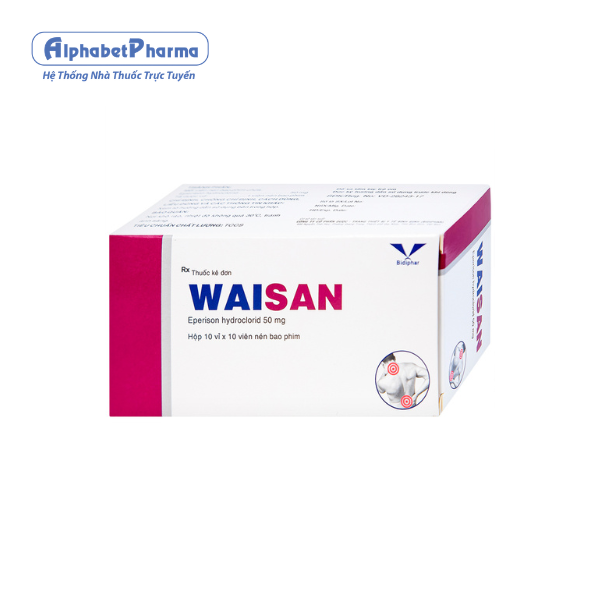 Thuốc giãn cơ Waisan 50mg (10 vỉ x 10 viên/hộp)