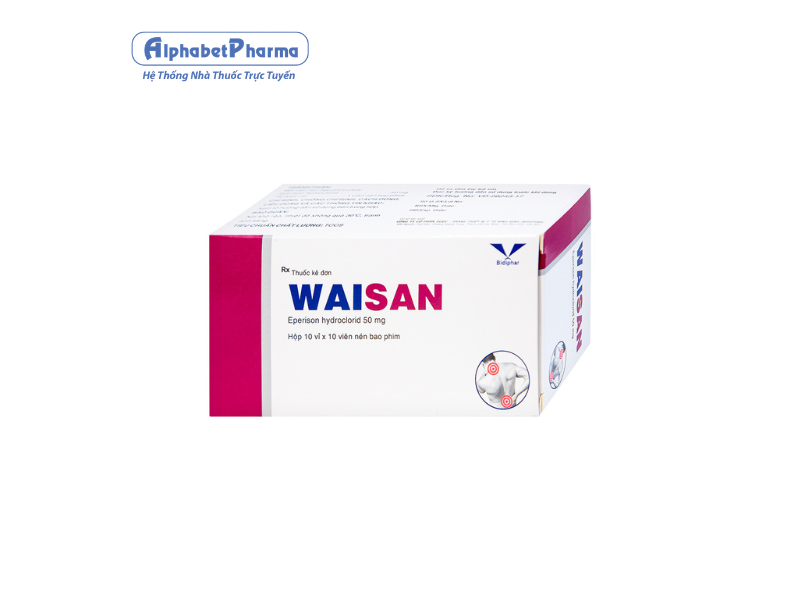 Thuốc giãn cơ Waisan 50mg (10 vỉ x 10 viên/hộp)