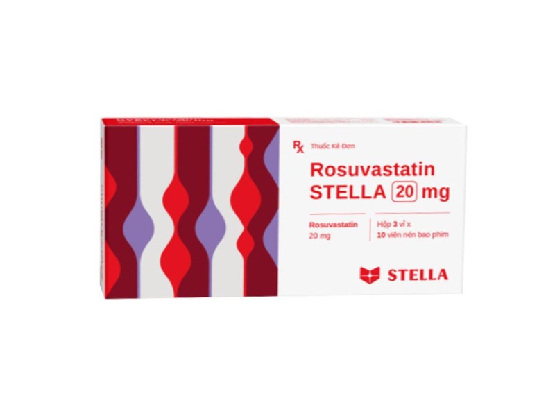 Thuốc trị mỡ máu Rosuvastatin Stella 20mg (3 vỉ x 10 viên/hộp)