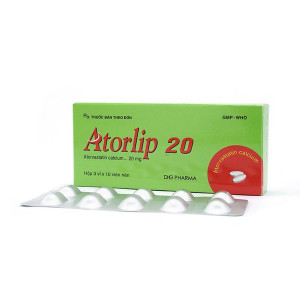 Thuốc trị mỡ máu Atorlip 20mg (3 vỉ x 10 viên/hộp)