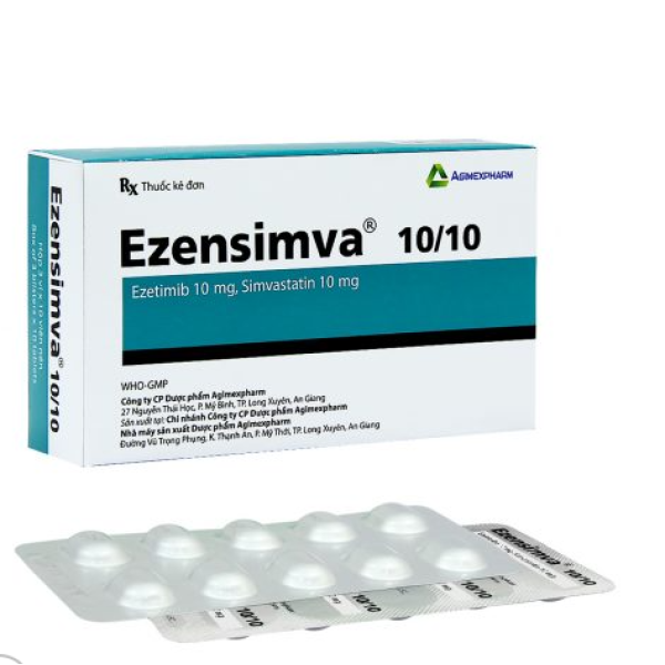  Thuốc điều trị mỡ máu Ezensimva 10/10 (3 vỉ x 10 viên/hộp)