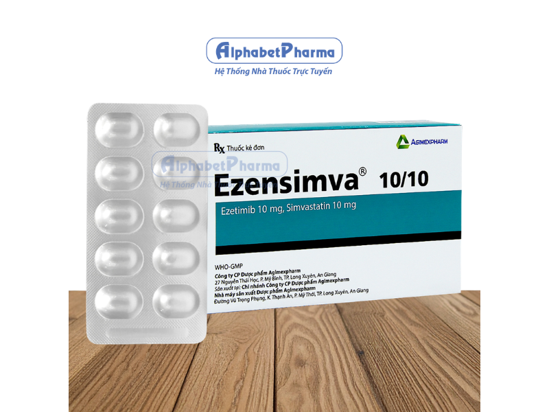  Thuốc điều trị mỡ máu Ezensimva 10/10 (6 vỉ x 10 viên/hộp)