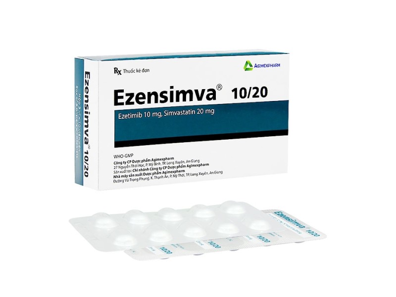 Thuốc điều trị mỡ máu Ezensimva 10/20 (3 vỉ x 10 viên/hộp)