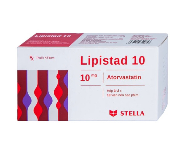 Thuốc điều trị tăng cholesterol máu Lipistad 10mg (3 vỉ x 10 viên/hộp)