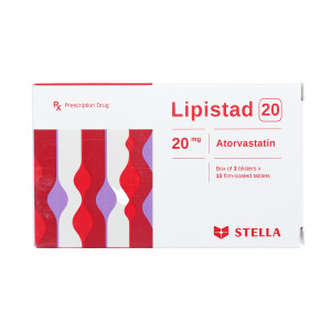 Thuốc điều trị tăng cholesterol máu Lipistad 20mg (3 vỉ x 10 viên/hộp)