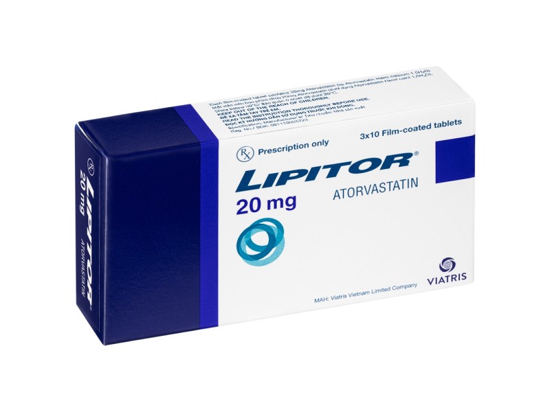 Thuốc điều trị tăng cholesterol máu Lipitor 20mg (3 vỉ x 10 viên/hộp)