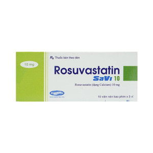 Thuốc điều trị mỡ máu Rosuvastatin Savi 10mg (3 vỉ x 10 viên/hộp)