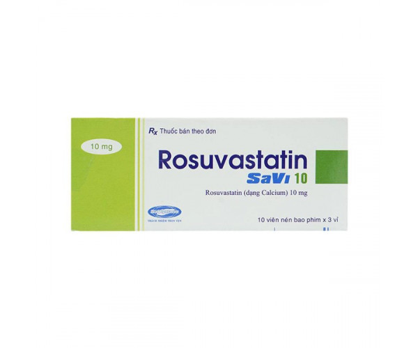 Thuốc điều trị mỡ máu Rosuvastatin Savi 10mg (3 vỉ x 10 viên/hộp)