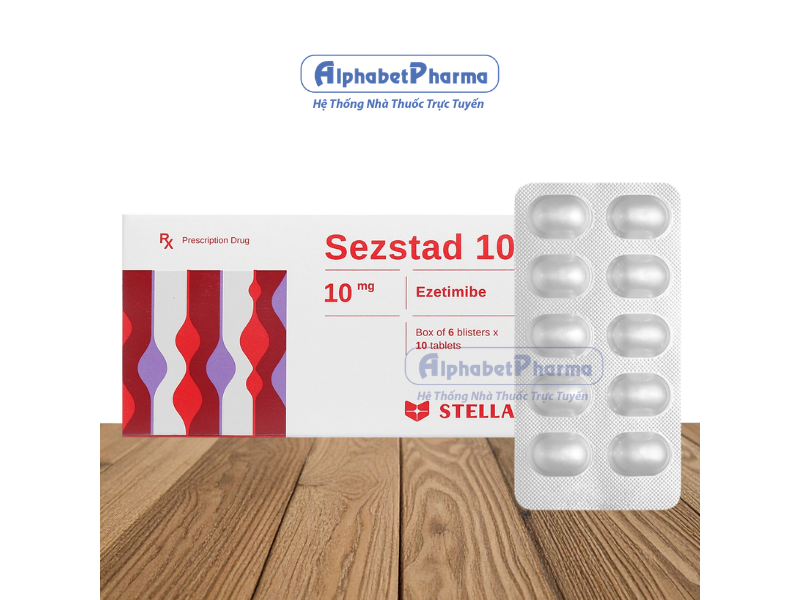 Thuốc trị mỡ máu Sezstad 10mg (6 vỉ x 10 viên/hộp)