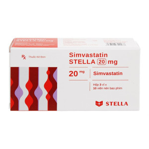 Thuốc trị mỡ máu Simvastatin Stella 20mg (3 vỉ x 10 viên/hộp)