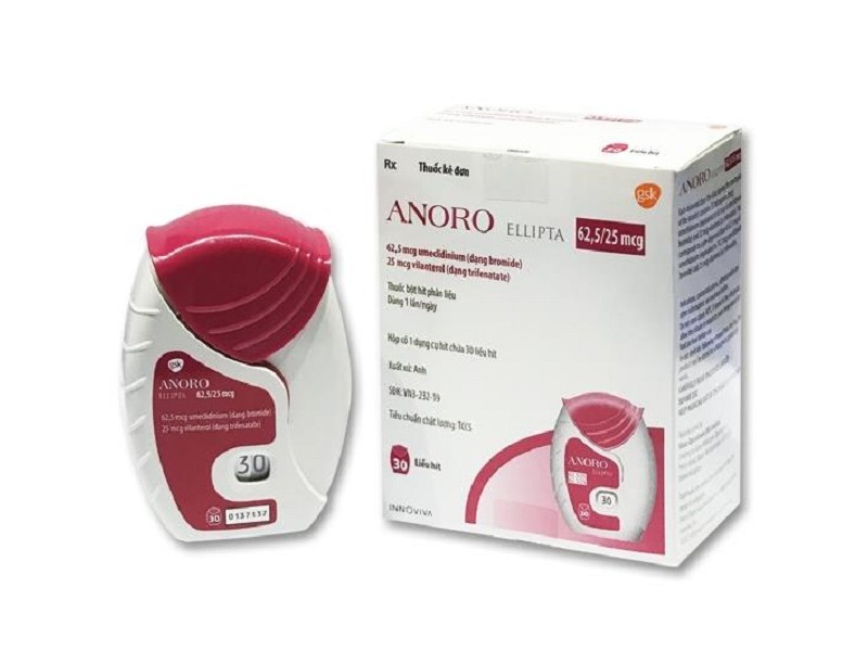 Thuốc điều trị bệnh phổi tắc nghẽn mạn tính  Anoro Ellipta 62.5/25mcg (30 liều)