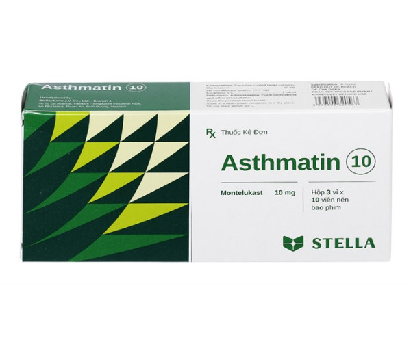 Thuốc trị hen suyễn Asthmatin 10mg (3 vỉ x 10 viên/hộp)